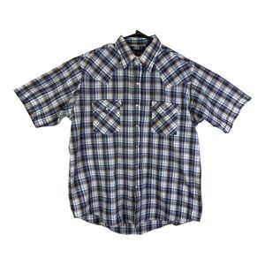 VTG Ely Plains Shirt Mens L Western Plaid Pearl Snap Rodeo Work Wear